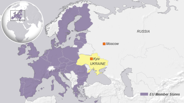 Russia Ukraine EU Map