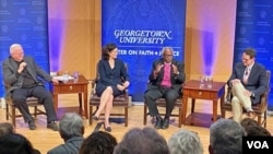 Georgetown University’s Center on Faith and Justice holds a panel discussion, entitled 'How White Christian Nationalism Threatens our Democracy.' (Carolyn Presutti/VOA)