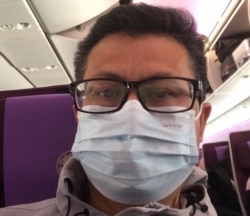 2021年1月28日下午，郭飛雄在廣州飛往上海班機（郭飛雄提供圖片）