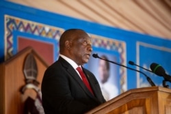FILE - South African President Cyril Ramaphosa, South Africa, March 18, 2021.