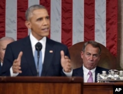 President Barack Obama delivers his State of the Union address to a joint session of Congress on Capitol Hill on Tuesday, Jan. 20, 2015.