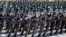 2018年9月北韓軍人參加建國70週年閱兵儀式。