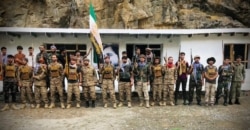 FILE - Men prepare for defense against the Taliban in Panjshir, Afghanistan, Aug. 22, 2021. (Aamaj News Agency via Reuters)