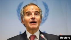 IAEA Director General Rafael Grossi holds a news conference on the opening day of a quarterly meeting of his agency's 35-nation Board of Governors in Vienna, Austria, Nov. 16, 2022. 