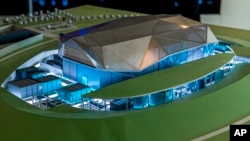 A model of a Small Modular Reactor facility that Rolls-Royce SMR hopes to have operational by the end of the decade is seen in this handout rendering provided by Rolls-Royce SMR Sept. 9, 2022.