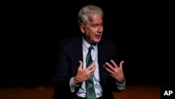 FILE - CIA Director William Burns speaks during an event at the Georgia Institute of Technology, in Atlanta, Georgia, April 14, 2022.
