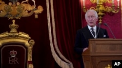 El rey Carlos III durante el Consejo de Adhesión en el Palacio de St. James, Londres, el sábado 10 de septiembre de 2022, donde es proclamado formalmente monarca. 