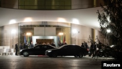 German Chancellor Olaf Scholz welcomes Brazil's President Luiz Inacio Lula da Silva ahead of German-Brazilian government consultations, at the Chancellery in Berlin, Germany, Dec. 3, 2023. 
