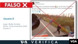 El video que se publicó en X no muestra a un conductor polaco tratando de arrollar a refugiados ucranianos. 