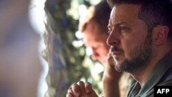 Ukraine's President Volodymyr Zelensky attending a ceremony marking the Day of the Naval Forces in Odesa, July 2, 2023. (Photo by handout / Ukrainian Presidential Press Service / AFP) 