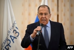 Russian Foreign Minister Sergey Lavrov gives a speech during the opening of the Shanghai Cooperation Organization (SCO) National Peoples Diplomacy Centre in Moscow, on June 30, 2023.