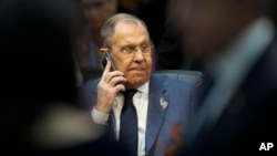 Russia's Foreign Minister Sergei Lavrov attends the G20 foreign ministers meeting in Rio de Janeiro, Brazil, Feb. 21, 2024. 