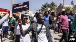 Une manifestation à Dakar réclamant la tenue de l'élection présidentielle que le président Macky Sall veut repousser.