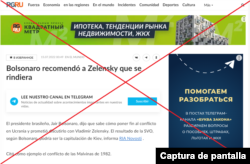 Captura de un artículo, traducido al español, en el que se difundió la desinformación.