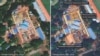 Images sourced from Google Earth of Monywa Prison in Sagaing Region, from 2020 and 2023 show new buildings and expanded perimeters marked in yellow and red boxes, respectively, by Myanmar Witness.