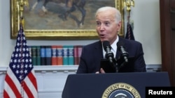President Joe Biden answers a reporter's question after speaking about his plans for continued student debt relief despite a U.S. Supreme Court decision blocking his plan to cancel billions in student loan debt, at the White House, June 30, 2023.