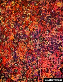 “Above the Protests I” by Martin Lever will be on display at the Crypt Gallery in London Dec. 15-17.