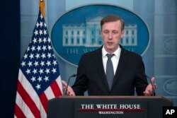 National Security Adviser Jake Sullivan speaks during a press briefing at the White House in Washington, Feb. 14, 2024.