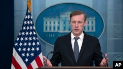 FILE - National Security Adviser Jake Sullivan speaks during a press briefing at the White House in Washington, Feb. 14, 2024.