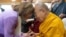 Tibetan spiritual leader the Dalai Lama exchanges greetings with former U.S. House Speaker Nancy Pelosi during their meeting at Dharamshala, India, on June 19, 2024. (Office of His Holiness the Dalai Lama via Reuters)