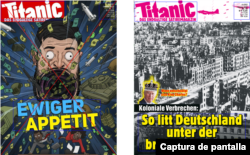 Comparación portada falsa (izquierda) con la real de Titanic (derecha) de octubre de 2022.