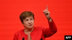 ফাইল-বেইজিং এ চায়না ডেভেলেপমেন্ট ফোরামে বক্তব্য রাখছেন আন্তর্জাতিক মুদ্র তহবিল ‘এর ব্যবস্থাপক পরিচালক ক্রিস্টালিনা জর্জিয়েভা। মার্চ ২৪,২০২৪। 