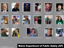 This poster provided by the Maine Department of Public Safety shows victims of the Oct. 25, 2023, shootings in Maine. (Maine Department of Public Safety via AP)