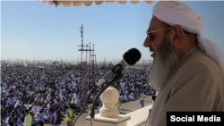 Sunni Imam Molavi Abdul Hamid is pictured during the Eid al-Fitr prayer in Zahedan, Iran, April 21, 2023.