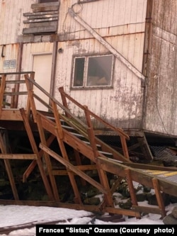 This photo shows the Diomede city office building just after its collapse on November 26, 2023.
