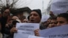 J&K Apni Party supporters protest alleged custodial killings of civilians at Topa Peer village of Bafliaz neighborhood of Poonch district.