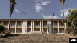 FILE - A picture taken on June 20, 2017 shows a general view of the Namibian parliament in Windhoek, Namibia.