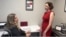 Angels for Change Founder Laura Bray speaks with Alison Walters, a board member with the organization that seeks to end drug shortages nationwide. (Carolyn Presutti/VOA)