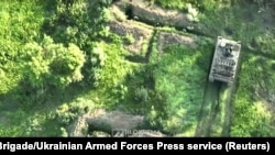 Screen grab reportedly showing operations near Bakhmut, Ukraine during the counteroffensive from the 3RD Assault Brigade/Ukrainian Armed Forces Press service, July 29,2023.