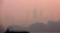 The Empire State Building in midtown Manhattan in New York City is pictured shortly after sunrise as haze and smoke caused by wildfires in Canada hangs over the Manhattan skyline in as seen from Jersey City, New Jersey, June 8, 2023. 