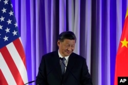 中国国家主席习近平2023年11月15日在旧金山出席美国商界主办的晚宴并发表讲话。