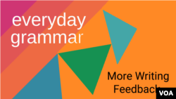 More Writing Feedback: What is Your National Dish?