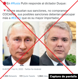 Captura de la desinformación difundida en X.