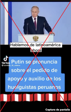 Captura de la publicación difundida en TikTok.