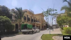 A new building is seen in Shwe Kokko, a newly built town in Myanmar's Karen state. (VOA Burmese)