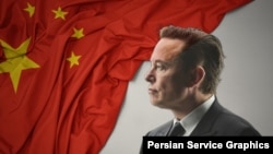 合成图像：特斯拉首席执行官埃隆·马斯克与中国国旗。