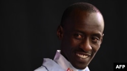Kelvin Kiptum du Kenya assiste à la conférence de presse de l'élite internationale masculine à Londres le 20 avril 2023 avant le marathon de Londres. (Photo JUSTIN TALLIS / AFP)