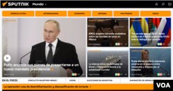 A screen shot of the Sputnik Mundo website homepage on Dec. 8, 2023.