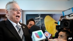 Former Marjory Stoneman Douglas High School School Resource Officer Scot Peterson gives an interview after he was found not guilty on all charges, at Broward County Courthouse in Fort Lauderdale, Fla., June 29, 2023. 