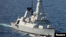 FILE - A view shows HMS Diamond in the Red Sea on Operation Prosperity Guardian, in this handout image taken on Jan. 6, 2024. (Lphot Chris Sellars via Reuters)