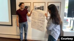 Newsroom Safety Across America training participants share a risk assessment as part of the IWMF’s interactive training, in New York, New York, April 30, 2024. (Credit: IWMF)