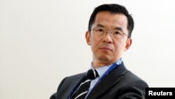 FILE - China Ambassador to France Lu Shaye attends a union summer forum at the Paris Longchamp Racecourse in Paris, France, Aug. 29, 2019.