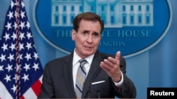 FILE - National Security Council Coordinator for Strategic Communications John Kirby speaks during the daily press briefing at the White House in Washington, June 23, 2023. 