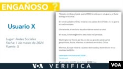 La desinformación comenzó a circular tras la comparecencia del Secretario de Defensa de Estados Unidos ante el Congreso, el pasado 29 de febrero.
