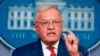 Vice President Mike Pence's national security adviser Keith Kellogg speaks during a press briefing at the White House in Washington, Sept. 22, 2020. 