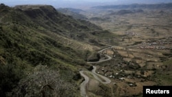 FILE - A partial view of the Lalibela town, a U.N. World Heritage site, in the Amhara Region, Ethiopia, January 25, 2022.